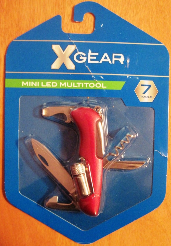 X Gear Mini LED Multitool Knife ~ 7 Tools ~ Red ~ NIP ~ Great GIFT