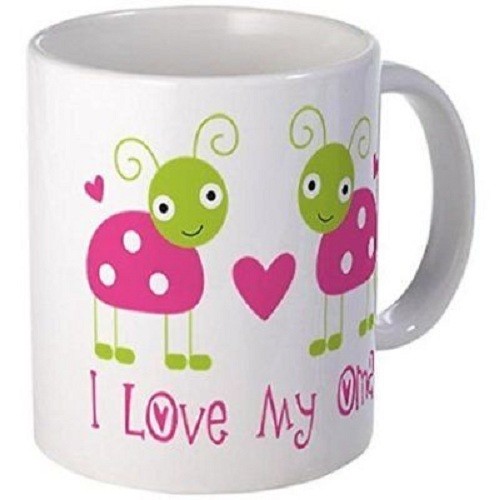 11oz mug I Love Oma Ladybug - Ceramic Printed Coffee Tea Cup Gift