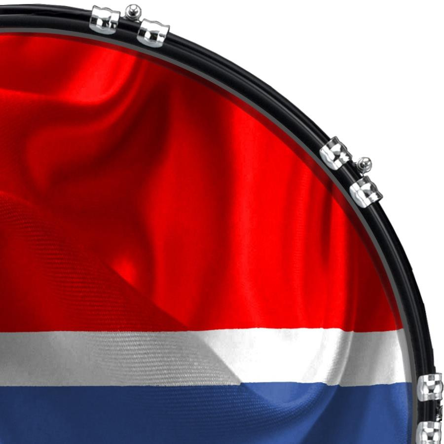 20" Custom Bass Kick Drum Front Head Graphical Flag Norway