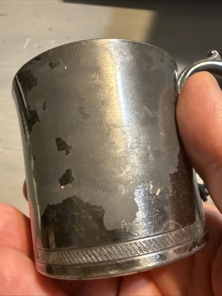 6 Silver Plated Baby Cups As Is