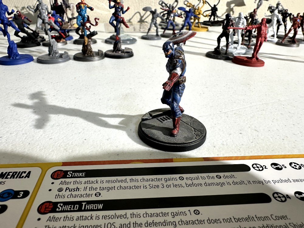 Marvel Crisis Protocol Captain America Painted with Character Card