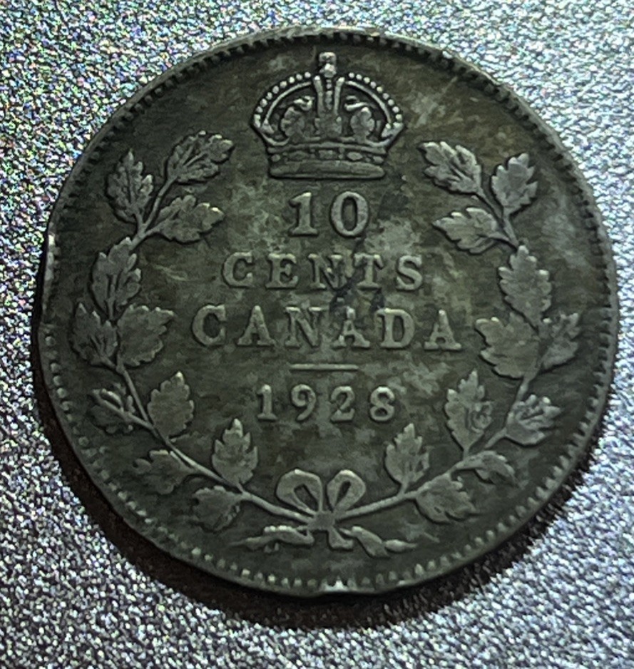 1928 Canadian Dime - 80% silver