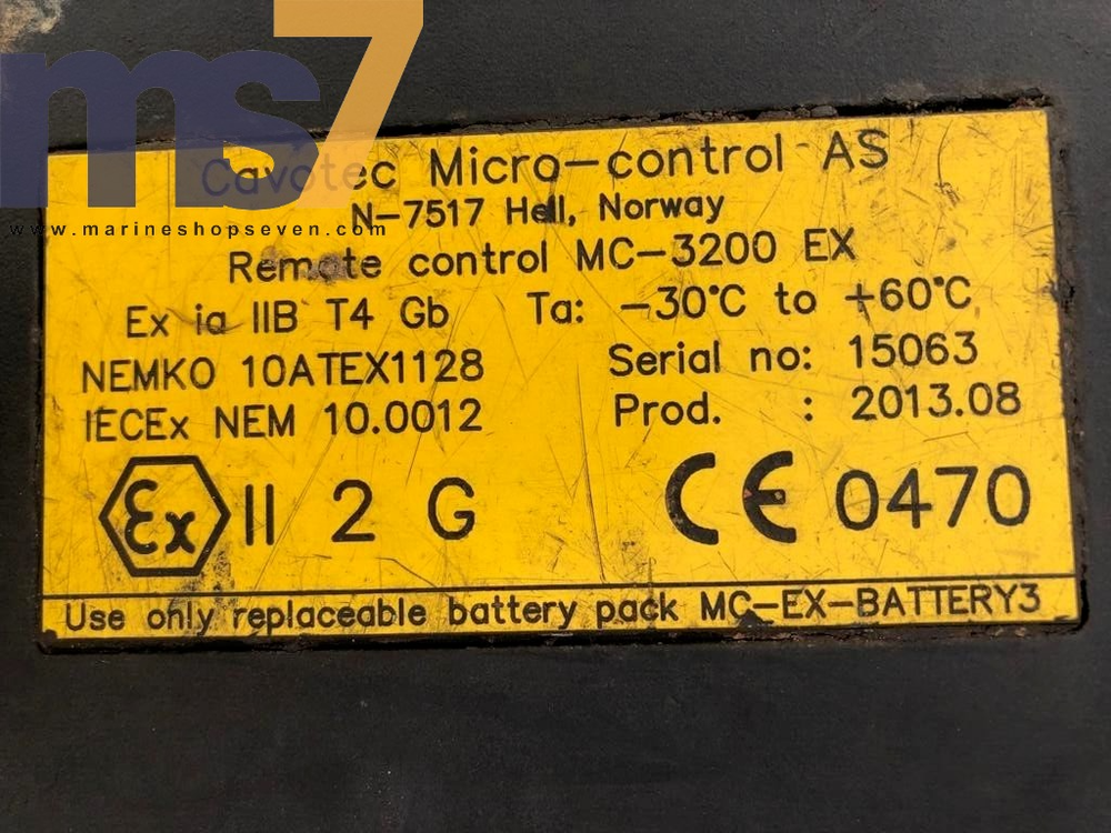 CAVOTEC MC-3200 EX AKER SOLUTIONS CRANE REMOTE CONTROL #NO BATTERY PACK