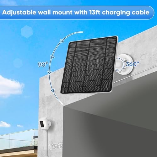 Solar Panel 5W for Camera，Compatible with Spotlight Cam/Pro/Plus two type c