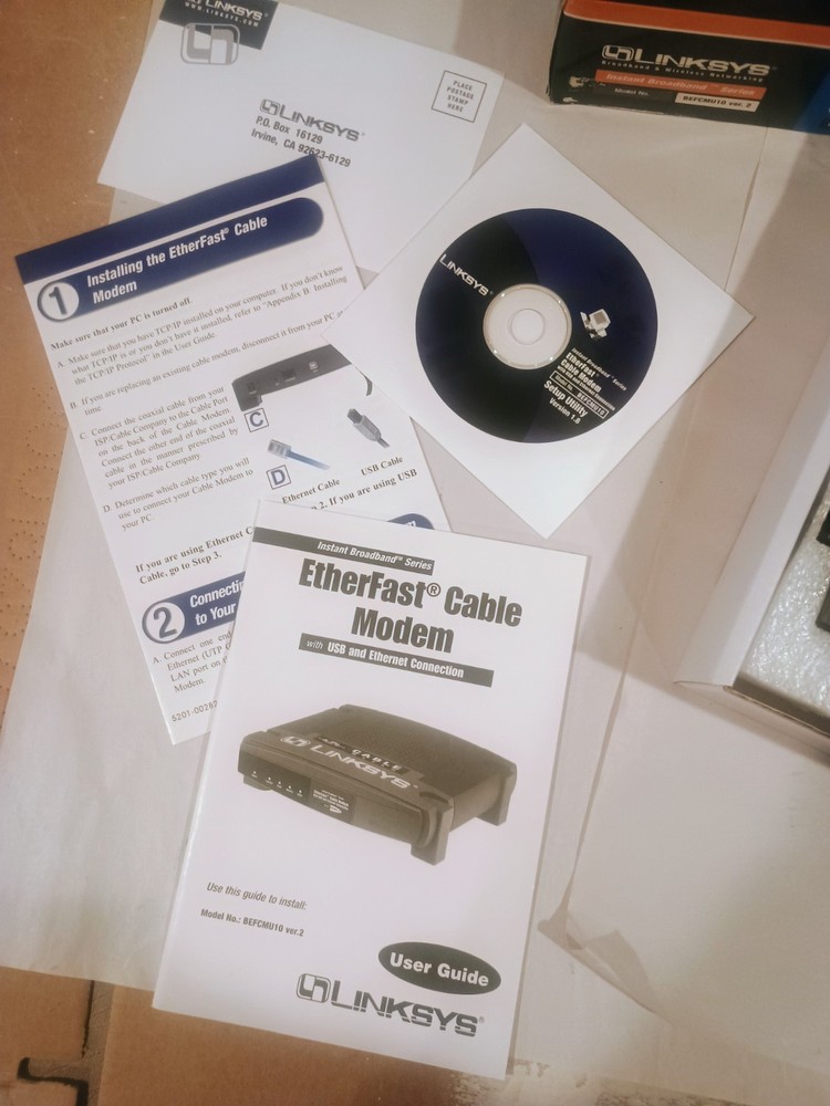 Linksys BEFCMU10 Ver. 2 EtherFast Cable Modem with USB & Ethernet Connection