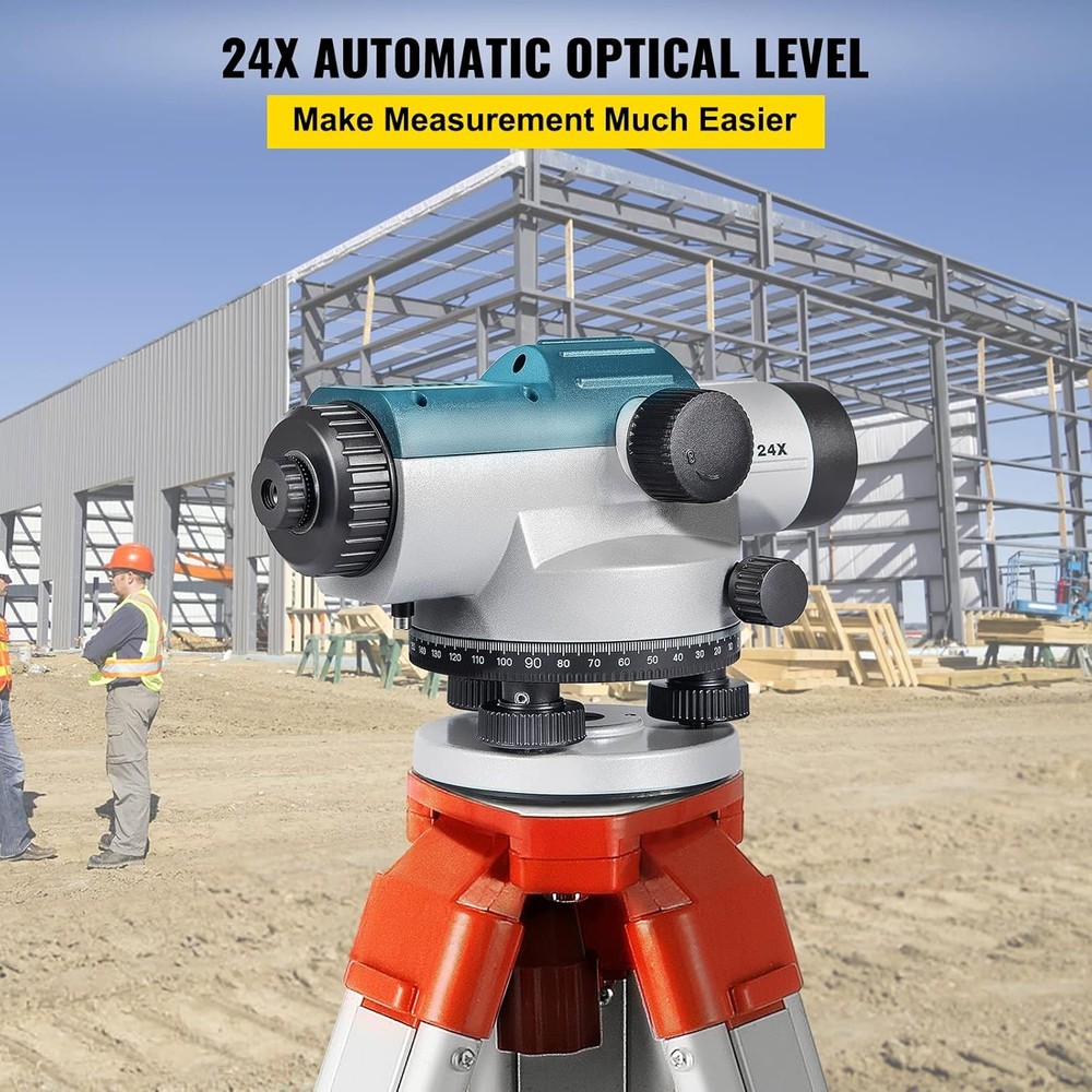 VEVOR Automatic Optical Level 24X Auto Magnification, Green