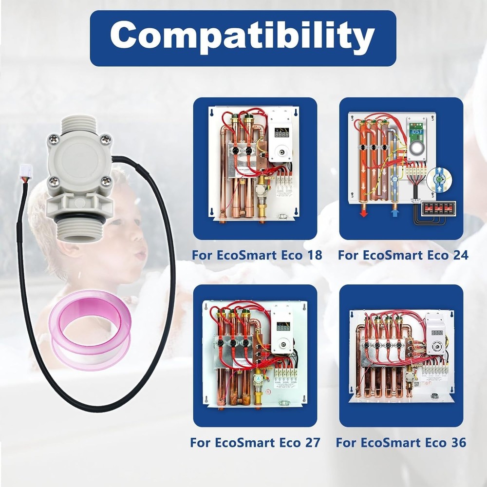 Ecosmart Tankless Water Heater Flow Sensor Replacement Part FSA QC MEDLRG