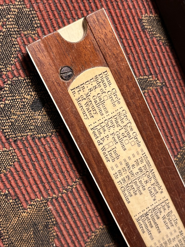 K&E Polyphase slide rule (sliderule) 4053-3; with case; mahogany