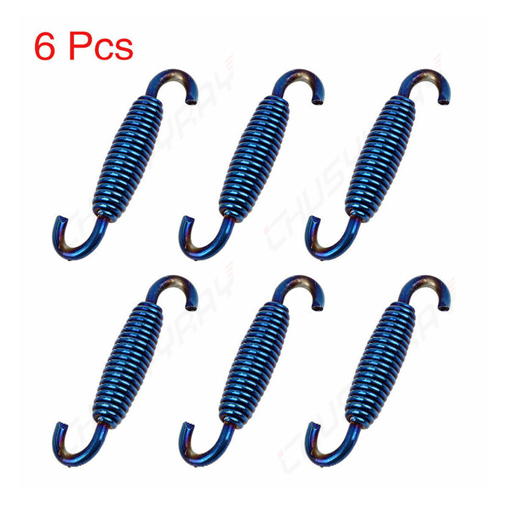 New Universal 6x Exhaust Pipe Spring 72mm Exhaust Pipe Spring Hook Modified