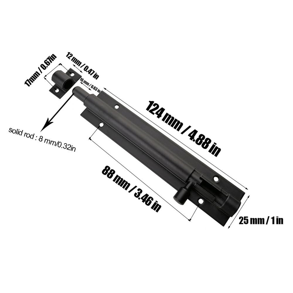2 Pack 5 Inch Barrel Bolt Lock, Heavy Duty Slide Latch Lock, Securi... Fast Ship