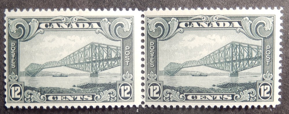 Canada Bargain Cove Scott #156 Horizontal Pair, Mint OG Never Hinged