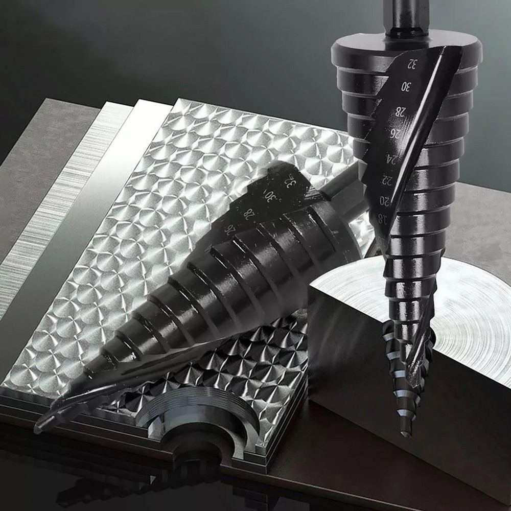 3PCS HSS Step Drill Bit Set Large Cone Titanium Bit Kit Metal Hole Cutter