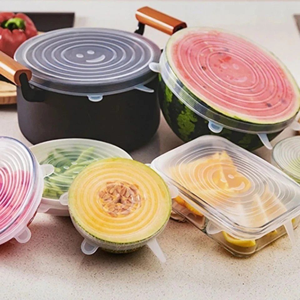 reusable silicon stretch lids 6pcs set