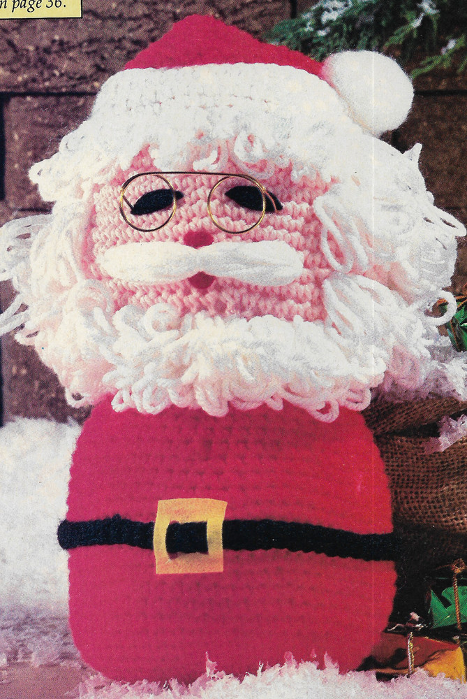 vintage, Roly-Poly Santa crochet pattern instructions
