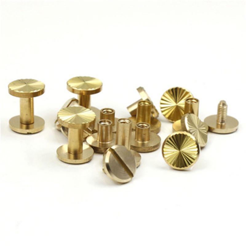 Solid Brass Chicago Screw Nail Leather Rivet Button Stud Binding Book Album 10mm