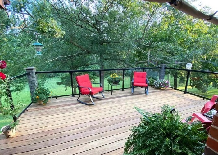 Black Aluminum Deck Railing Wall Mount Bracket Kit | Peak In