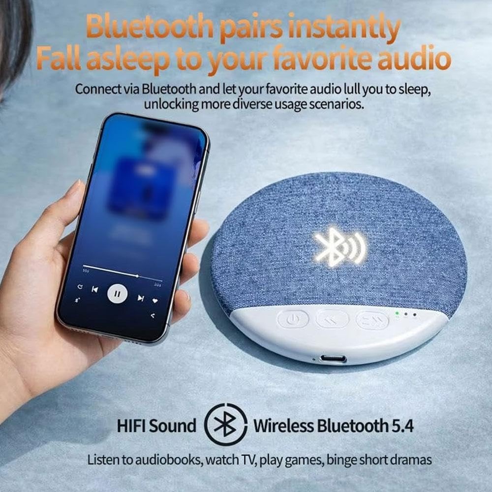 Bluetooth Under Pillow Speaker: Sleep Speaker with White Noise & Timer