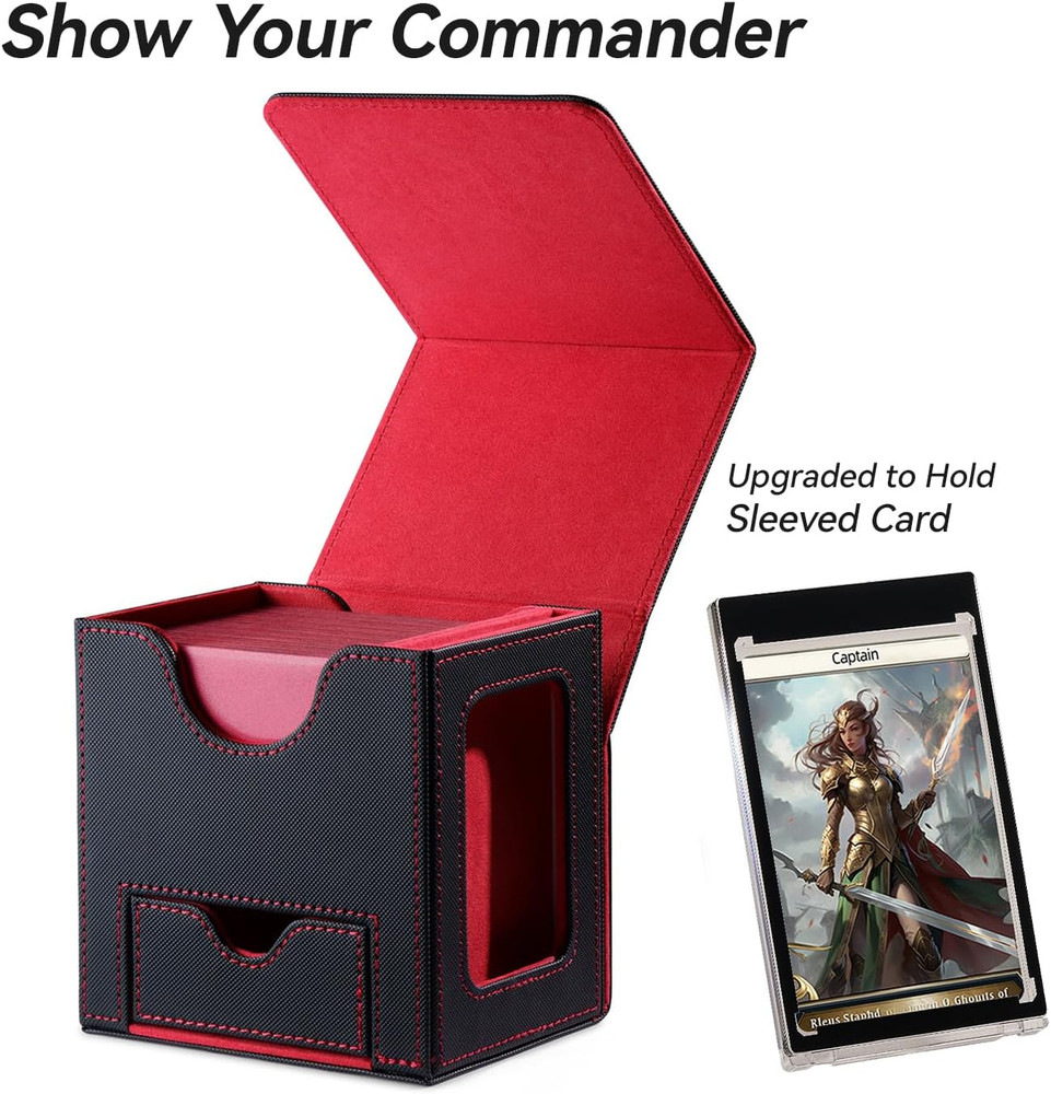 Card Deck Box for MTG Commander - Patented Design, Commander Display, Fits 100 D