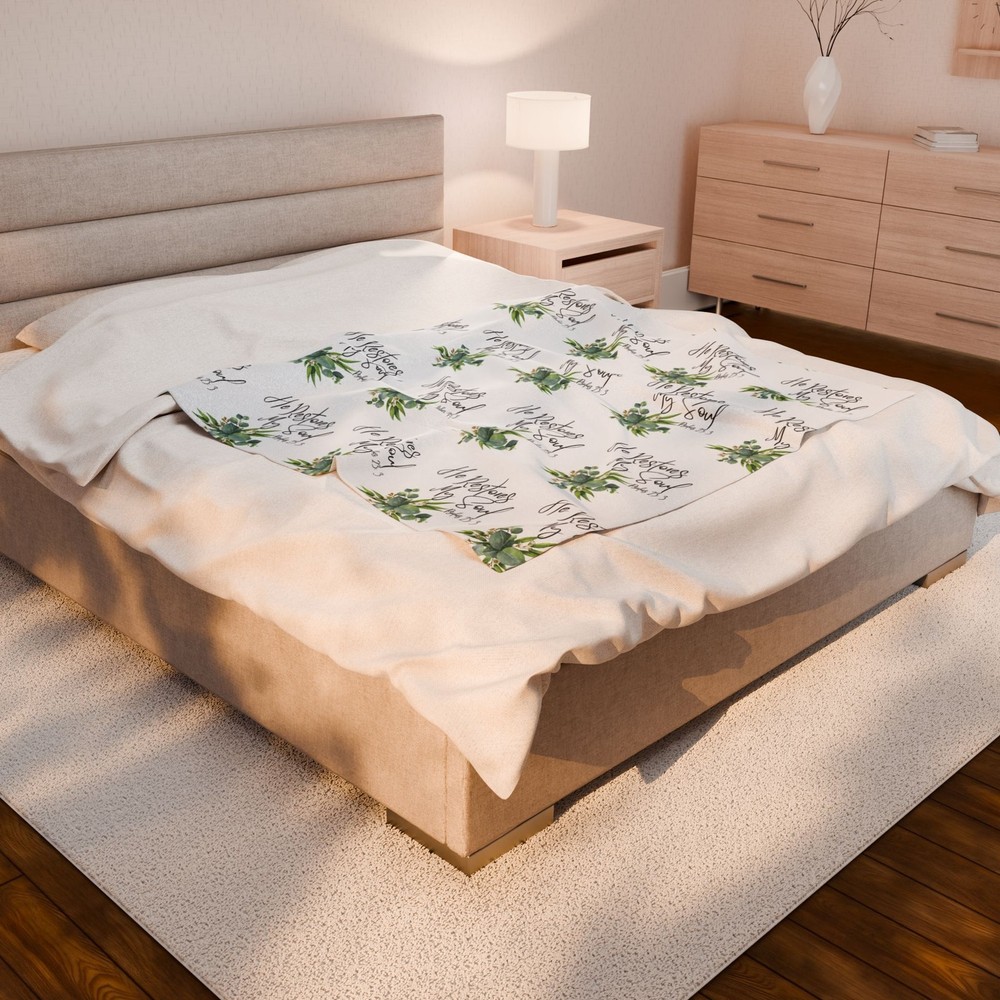 Scripture Velveteen Plush Blanket reminder Jesus , psalm 23