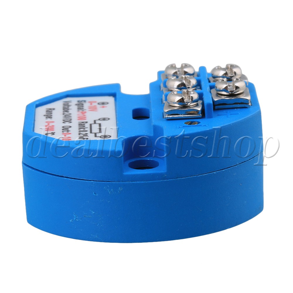 3 x DC 24V PT100 Temperature Sensor Transmitter Blue for Electric Power