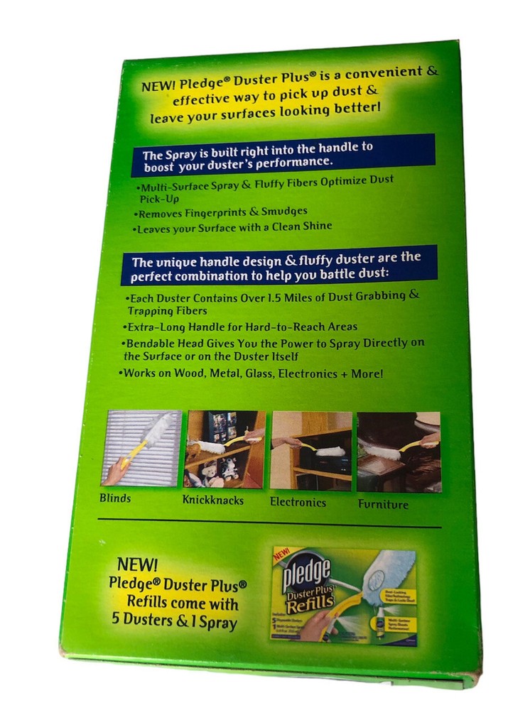 Pledge Duster Plus With Multi-Surface Spray 1 Handle 2 Disposable Dusters