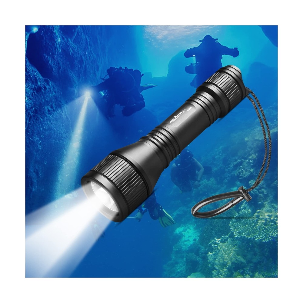 ORCATORCH D550 Dive Light 1000 Lumens Scuba Diving Flashlight 3 Modes IP68 Wa...