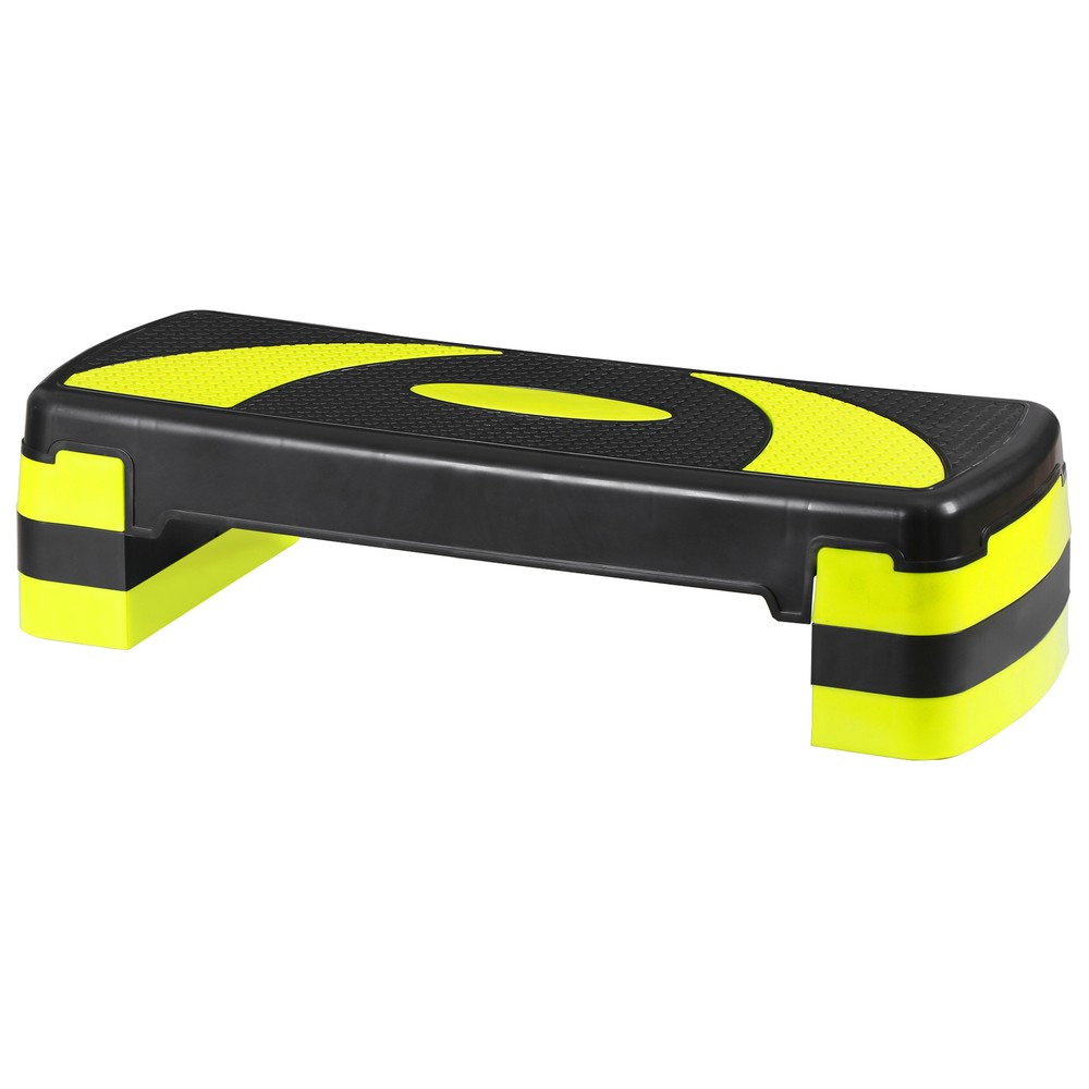 31" Exercise Step Platform Adjust Aerobic Step Platform Workout Stepper Yellow