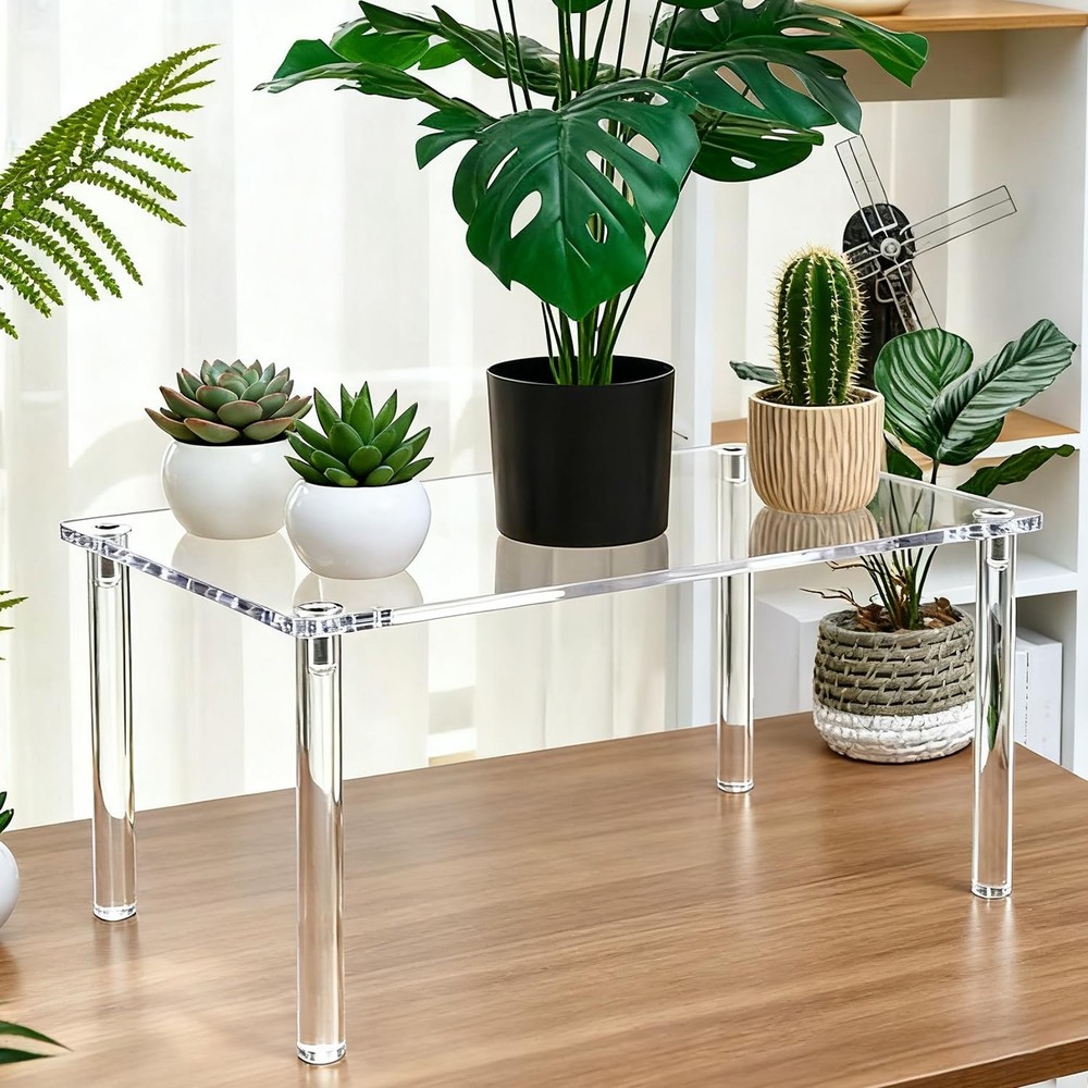 Extra Large 8mm Thick Acrylic Rectangular Display Risers 15.8×9.8×7.9 In Acry...