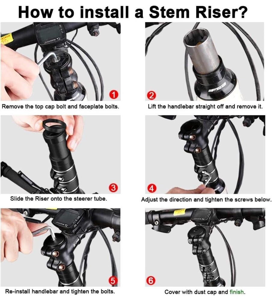 AMYIPO Bicycle Fork Stem Extender Handlebar Neck Gold