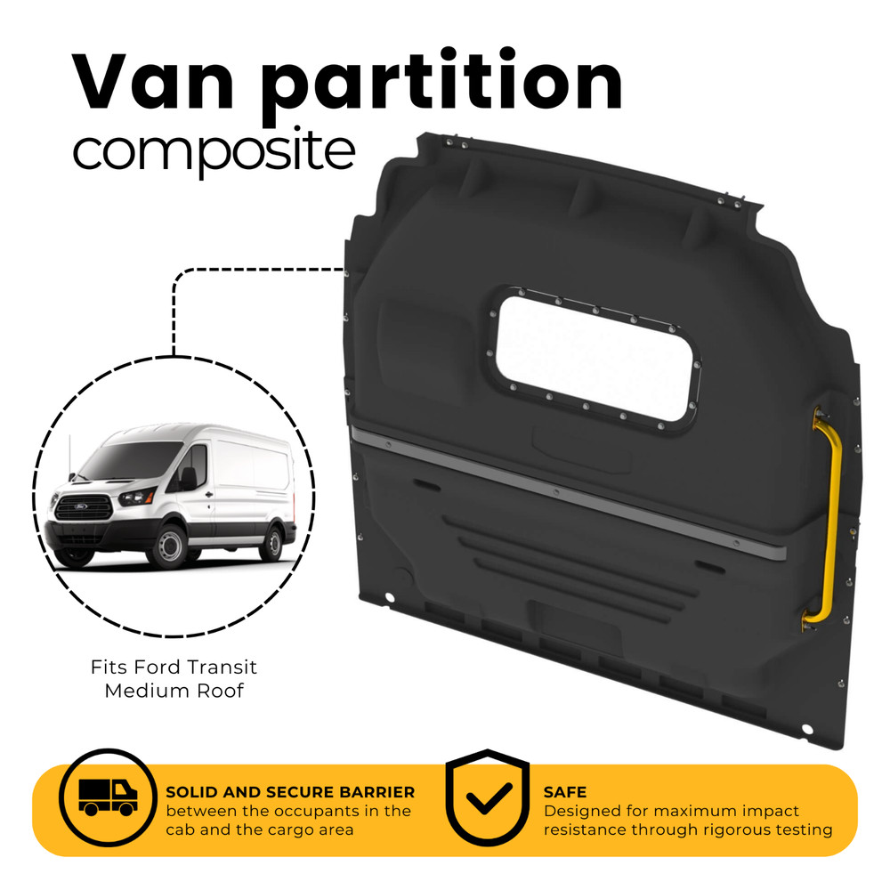 Composite Van Partition With Window – For Ford Transit MR Cargo Area | 3320-FTM