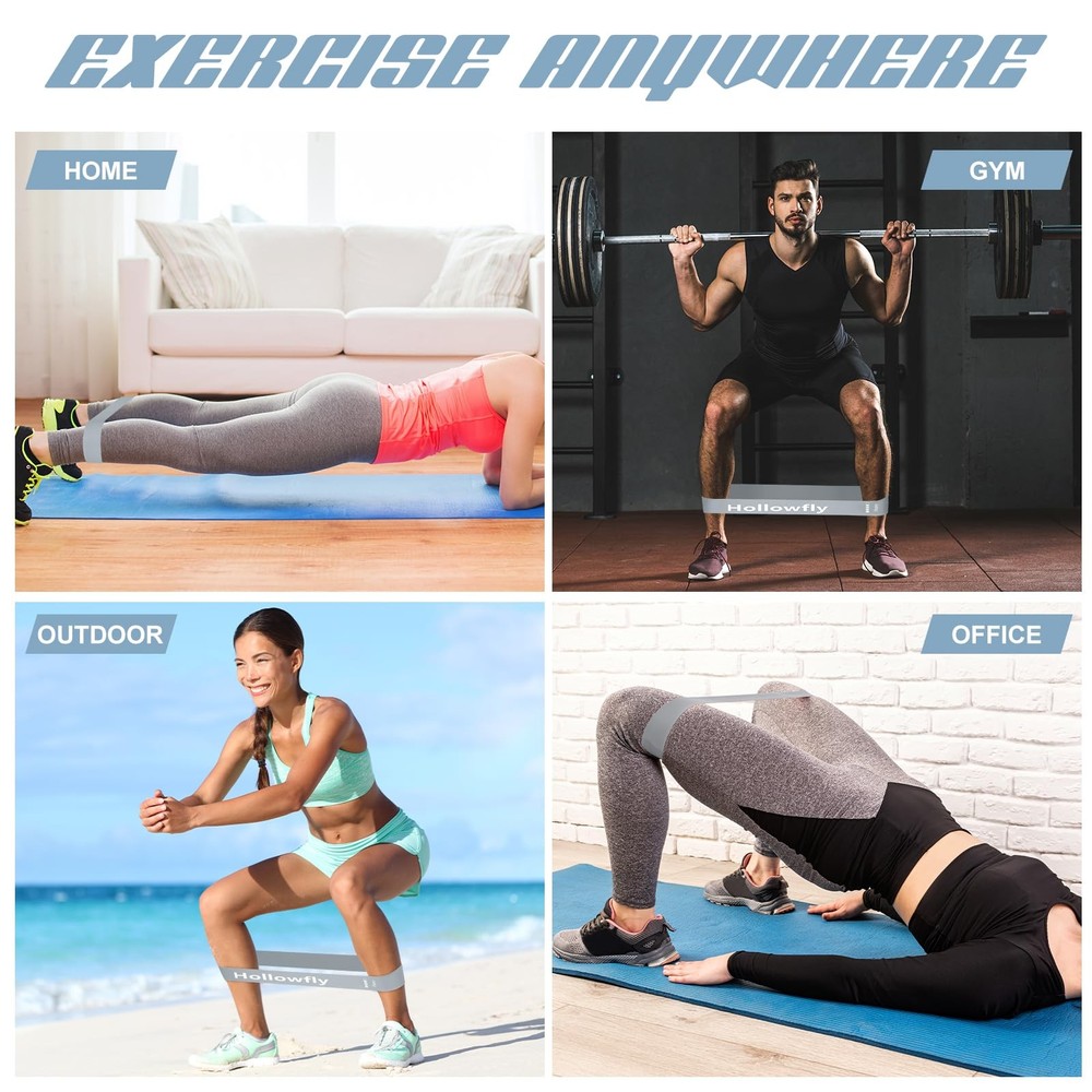 12 Pcs Latex Resistance Loop Exercise Bands for Booty Workout Stretch Exercis...