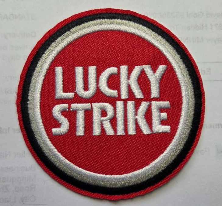 Lucky Strike (embroidered iron/sew on patch)