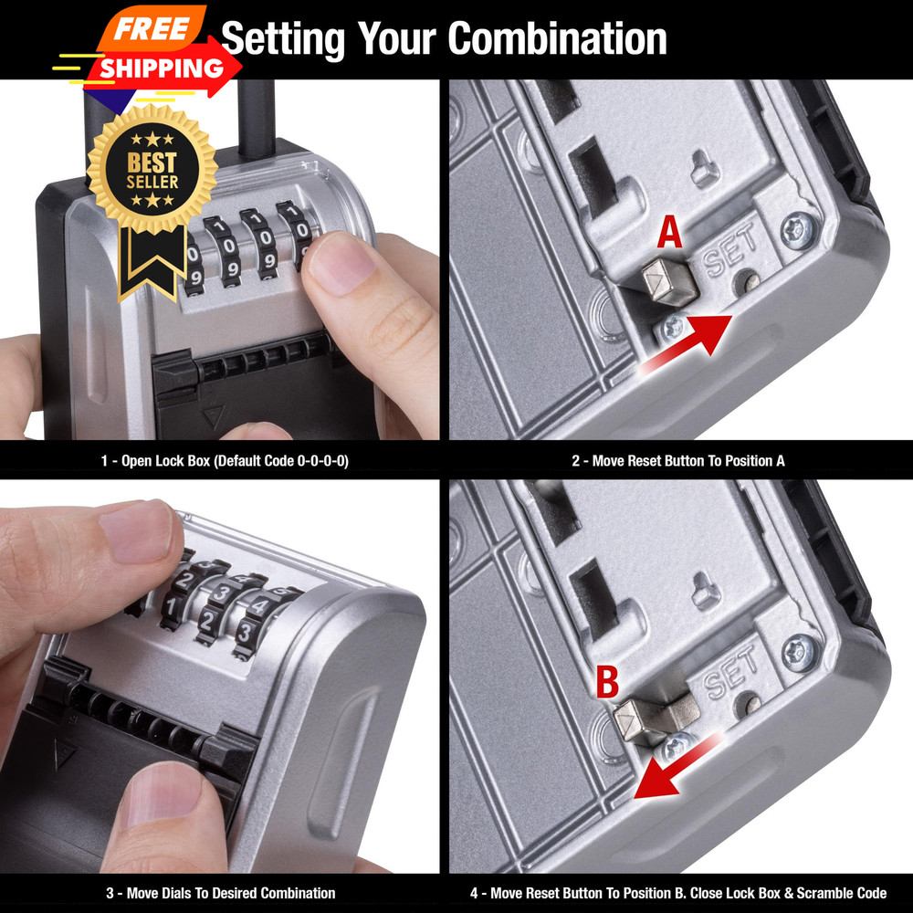 Master Lock High Capacity Key Lockbox, Combination Dial, 1 Pack, Black