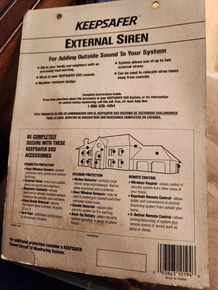 New in Box Keepsafer external siren for SSD console