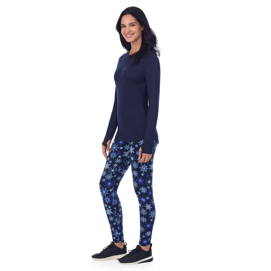 ClimateRight by Cuddl Duds Womens Small 2 Piece Base Layer Set - Blue