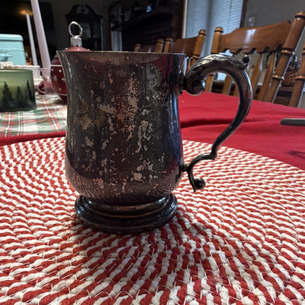 Antique Silverplate Cup with Ornate Handle