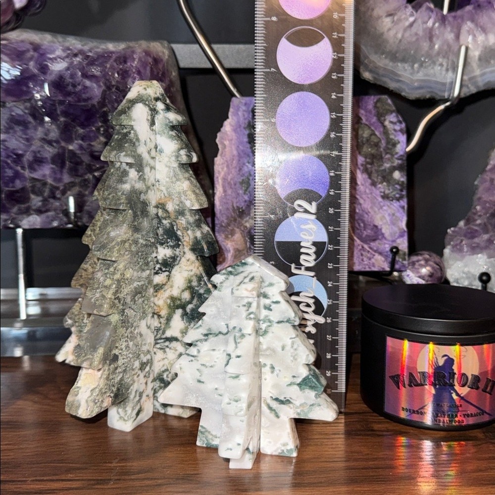 Moss Agate Tree Puzzle set
