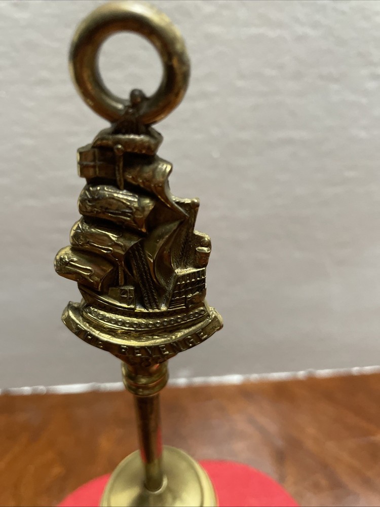 Antique Brass Retractable Fireplace Brush