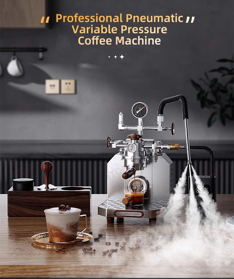 Pneumatic Coffee Maker 12 Bar Espresso Making Variable Pressure With PID