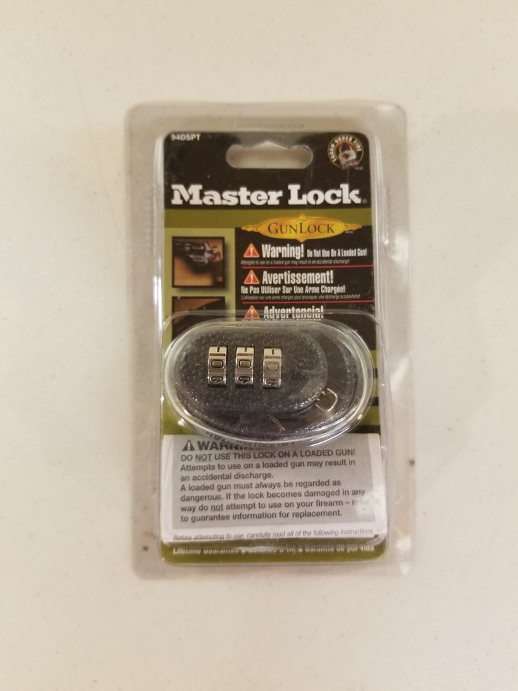 Master Lock 94DSPT MasterLock, Trigger Gun Lock, Combination Black NEW!