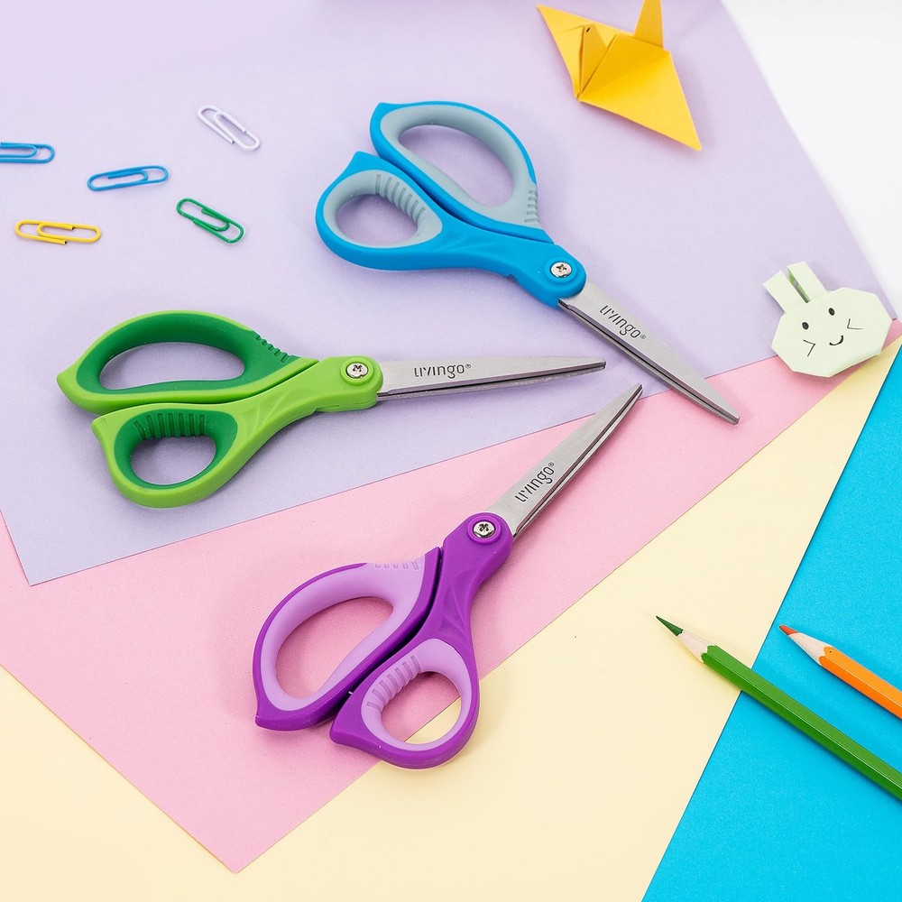 LIVINGO Scissors for School Sharp Pointed Tip All Purpose Scissors Students ...