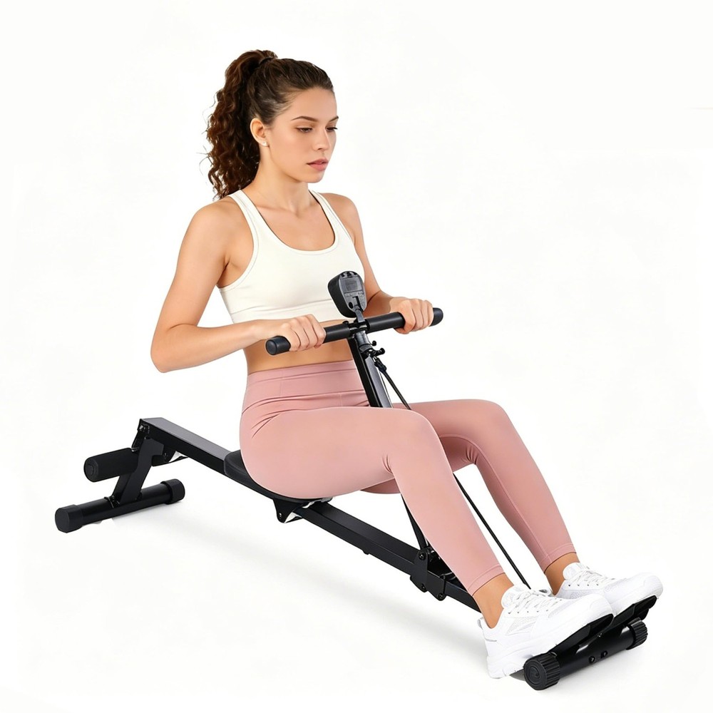 Exercise Rowing Machine Rower w/LCD Display 276 LB Capacity Home Gym