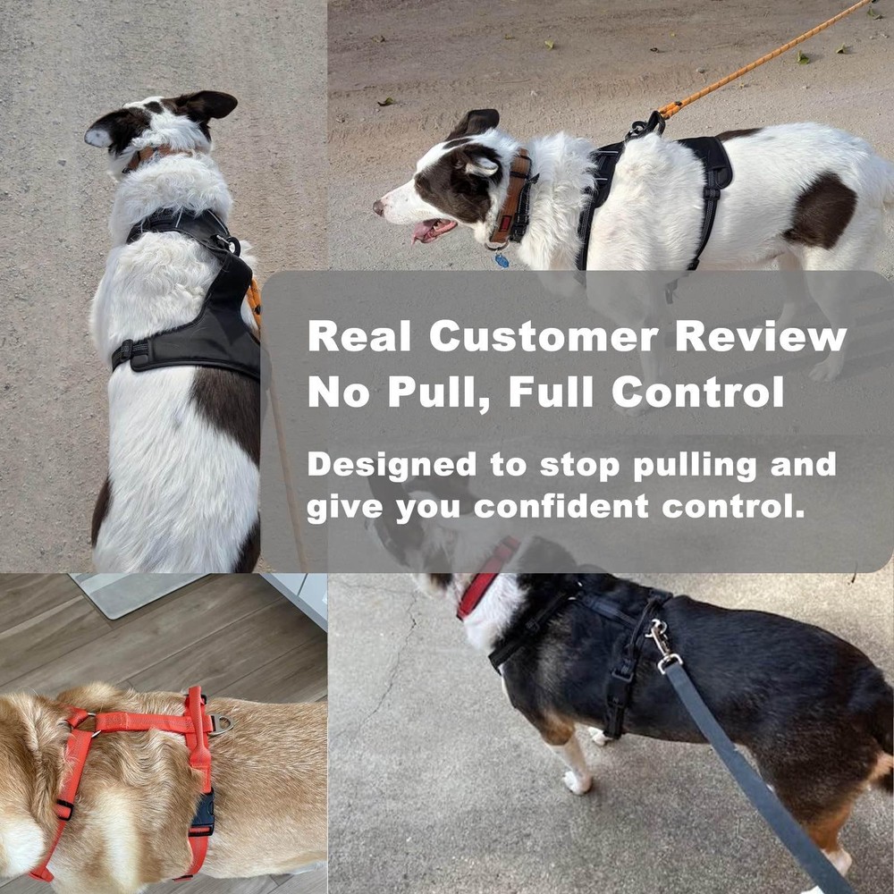 No Pull Dog Harness for Medium Dogs, Adjustable, Reflective Breathable Padded...