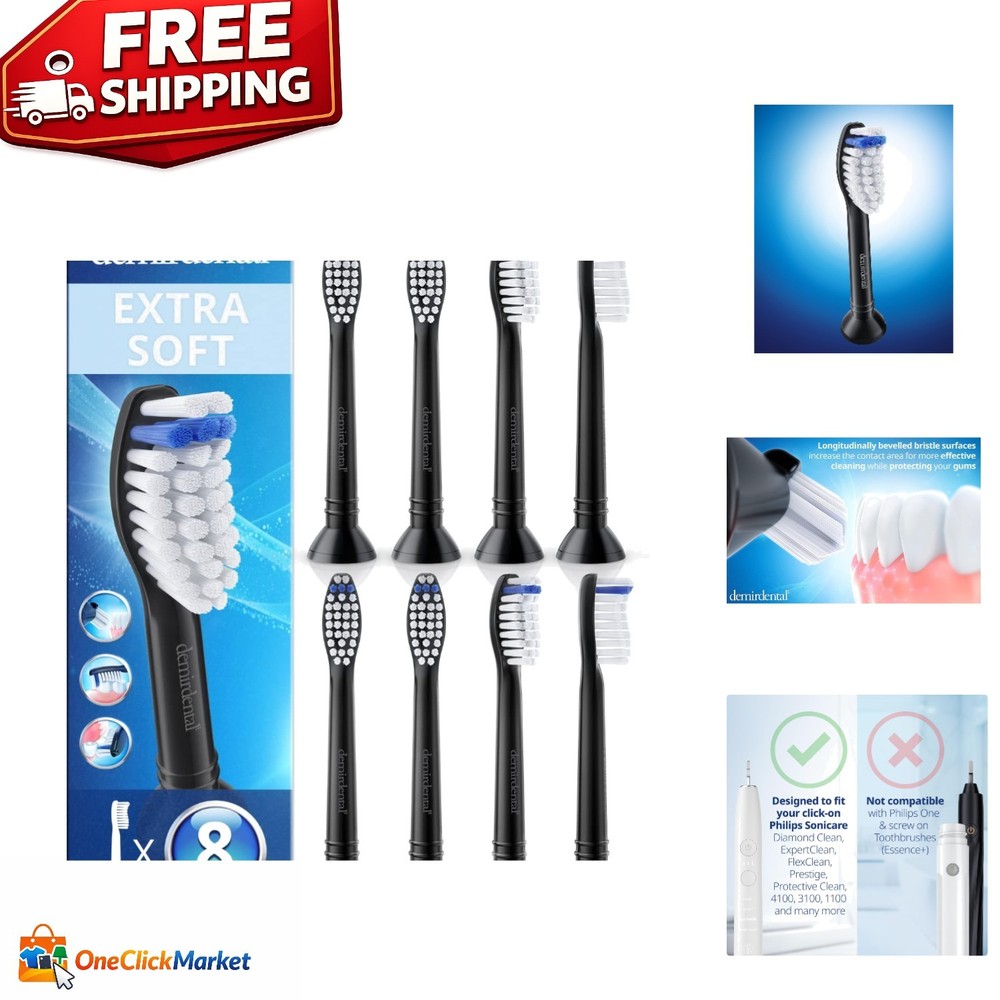 Sensitive Toothbrush Heads Extra Soft for All Philips Sonicare Models - 8 Count