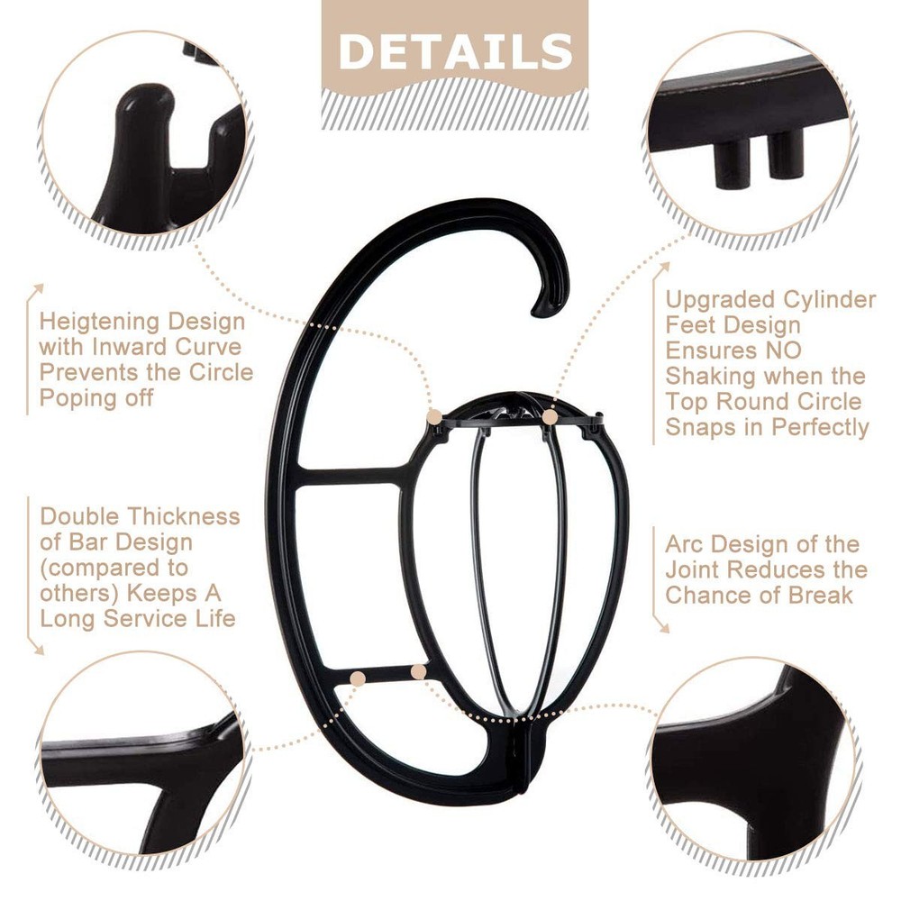 Hanging Wig Stand, Head for Wigs, 4 Sets