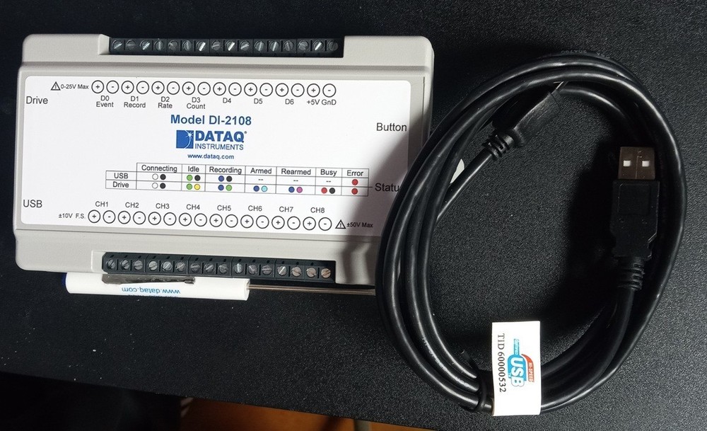 DATAQ DI-2108 Thermocouple Voltage Pulse DAQ Data Logger System, 8 Channels