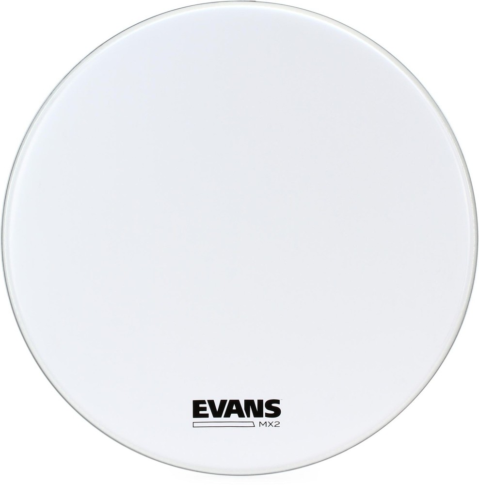 Evans MX2 White Marching Bass Drumhead - 26 inch
