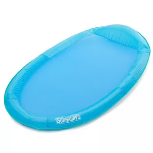 SwimWays Spring Float Inflatable Pool Lounger with Hyper-Flate Valve Blue