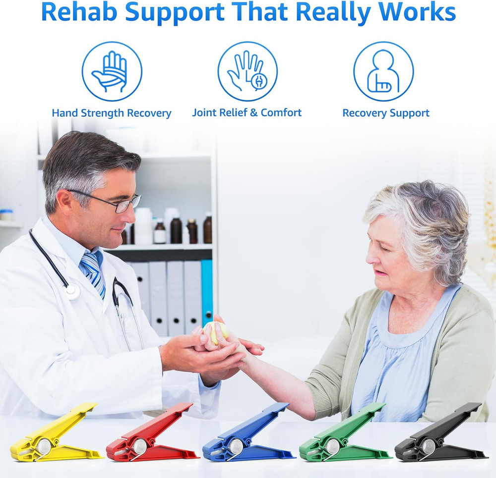 Finger Exerciser Set – 5 Resistance Clips for Hand Therapy, Grip Strength & Dext