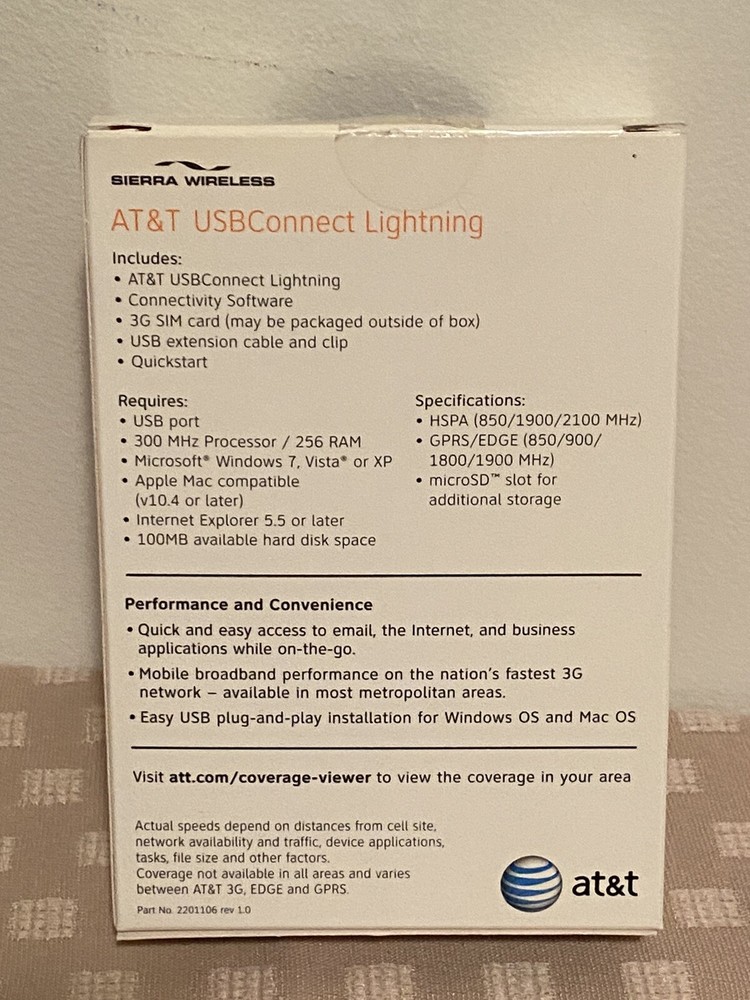 Sierra wireless AT&T USB connect lightning